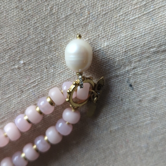 Modern Bohemian Beaded Necklace - Blush Multi with Pearl - Picture 3 of 4